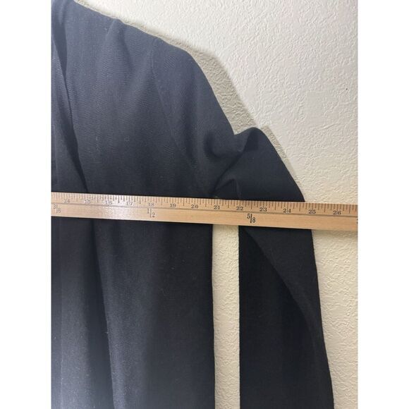 Lord & Taylor 100% Merino Wool Black Open Front Long Cardigan Sweater M Medium - Picture 3 of 8